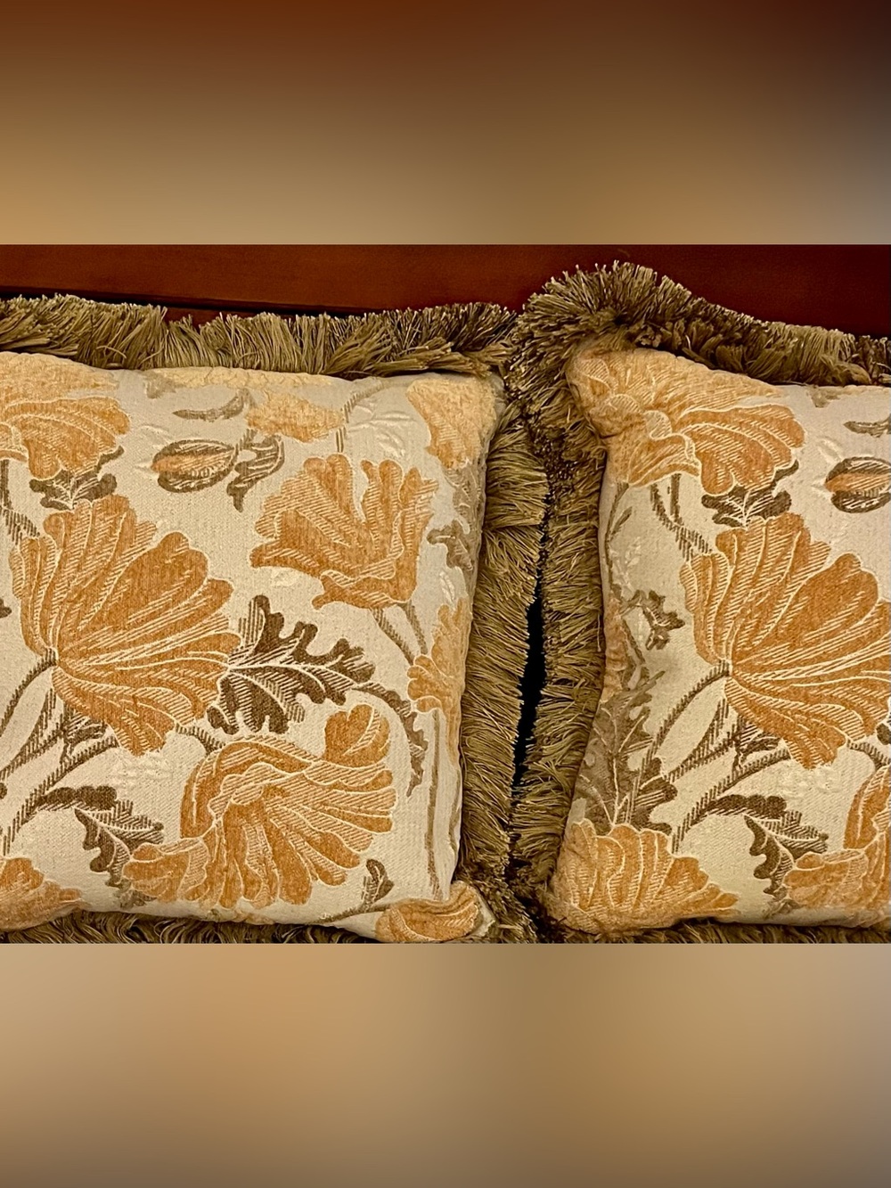 Arhaus Reversible Tapestry & Chenille Fringe Throw Pillows w/ Down Inserts - Set - Picture 9 of 16